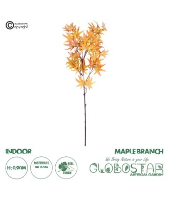 GloboStar® Artificial Garden MAPLE BRANCH 20264 Τεχνητό Διακοσμητικό Κλαδί Σφένδαμου Π25 x Υ90cm